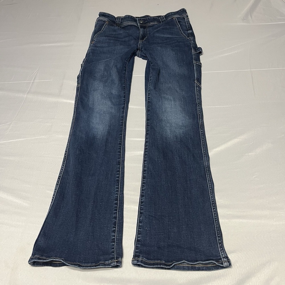 American Eagle Kick Boot Jeans Womens 8 Fits 30x31 Low Rise Stretch Carpenter
